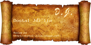 Dostal Júlia névjegykártya